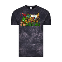 Cloud Black I Dig Christmas Backhoe Loader Vintage Tee - BundleAndBundleShop