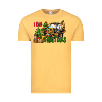 Vintage Mustard I Dig Christmas Backhoe Loader Vintage Tee - BundleAndBundleShop