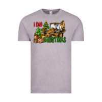 Vintage Zinc I Dig Christmas Backhoe Loader Vintage Tee - BundleAndBundleShop