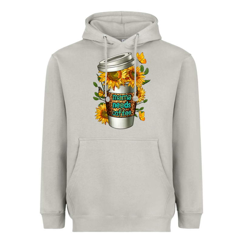 Mama Needs Coffee Cup Heavyweight Hoodie by FaDigitalArtStudio | Teevron
