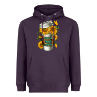 Plum Mama Needs Coffee Cup Heavyweight Hoodie - FaDigitalArtStudio
