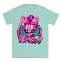 Seafoam Breast Cancer Gnomies Truck Classic Tee - BundleAndBundleShop