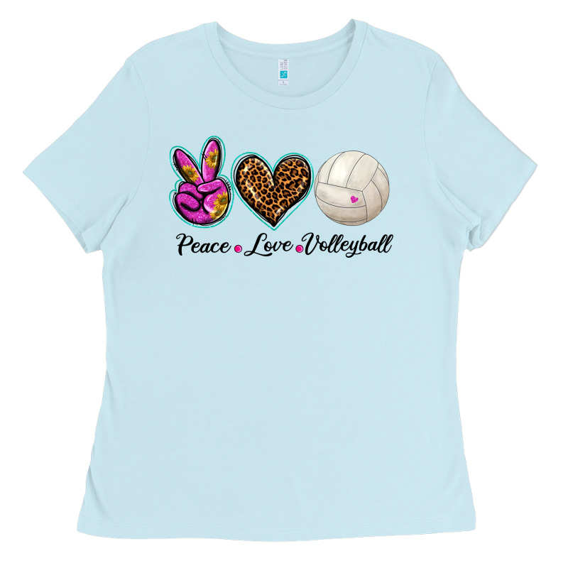 Peace Love Volleyball Ladies Tee by BarkalooDesign | Teevron