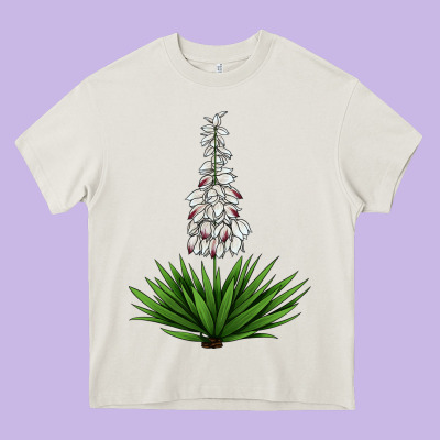 Yucca Flower Iiiustrations Heavy Core Tee Designed By Lillyallendesigns