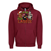 Burgundy all the jingle ladies Zipper Hoodie - CowGirlArtShop