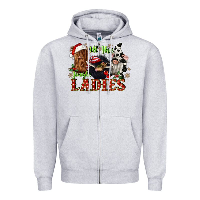 All The Jingle Ladies Zipper Hoodie by CowGirlArtShop | Teevron