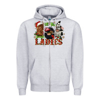 Heather Grey all the jingle ladies Zipper Hoodie - CowGirlArtShop