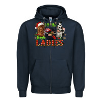 Navy all the jingle ladies Zipper Hoodie - CowGirlArtShop