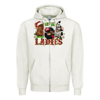 Oatmeal Heather all the jingle ladies Zipper Hoodie - CowGirlArtShop