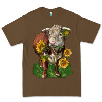 Cacao hereford bull with sunflowers Premium Tee - LillyAllenDesigns