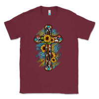Burgundy cross Classic Tee - JahusDesignShop