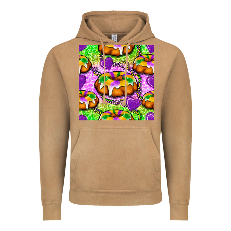 Mardi Gras King Cake Seamless Pattern Vintage Hoodie by BundleAndBundleShop | Teevron