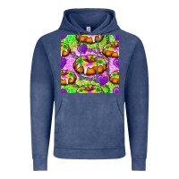 Vintage Denim Mardi Gras king cake seamless pattern Vintage Hoodie - BundleAndBundleShop