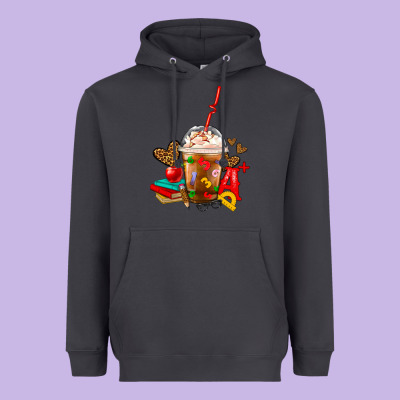 Teacher Frappe Coffee Heavyweight Hoodie Designed By Fadigitalartstudio