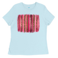 Baby Blue valentines day leopard glitter brushstroke Ladies Tee - Jasminsmagicworld
