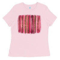 Bubblegum Pink valentines day leopard glitter brushstroke Ladies Tee - Jasminsmagicworld