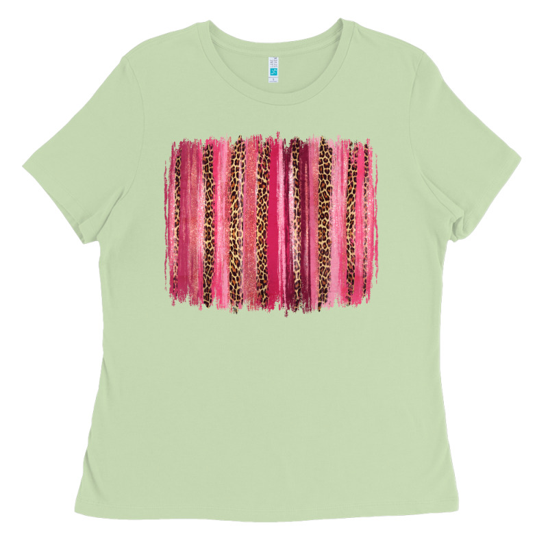 Valentines Day Leopard Glitter Brushstroke Ladies Tee by Jasminsmagicworld | Teevron