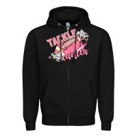 Black tackle cancer Zipper Hoodie - CowGirlArtShop
