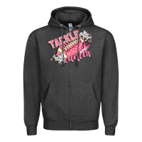 Charcoal Heather tackle cancer Zipper Hoodie - CowGirlArtShop