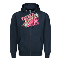 Navy tackle cancer Zipper Hoodie - CowGirlArtShop