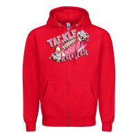 Red tackle cancer Zipper Hoodie - CowGirlArtShop