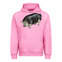 Fuchsia Pink poland china pig Urban Hoodie - LillyAllenDesigns