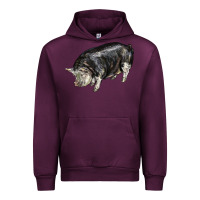 Mauve Wine poland china pig Urban Hoodie - LillyAllenDesigns