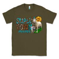 Army Green Small Town Mama With Sheeps Classic Tee - BundleAndBundleShop