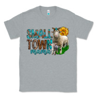 Heather Grey Small Town Mama With Sheeps Classic Tee - BundleAndBundleShop