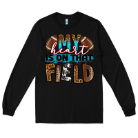 Black my heart is on that field football Long Sleeve Tee - RanaPortraitStore