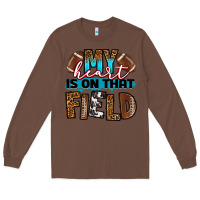 Chestnut my heart is on that field football Long Sleeve Tee - RanaPortraitStore