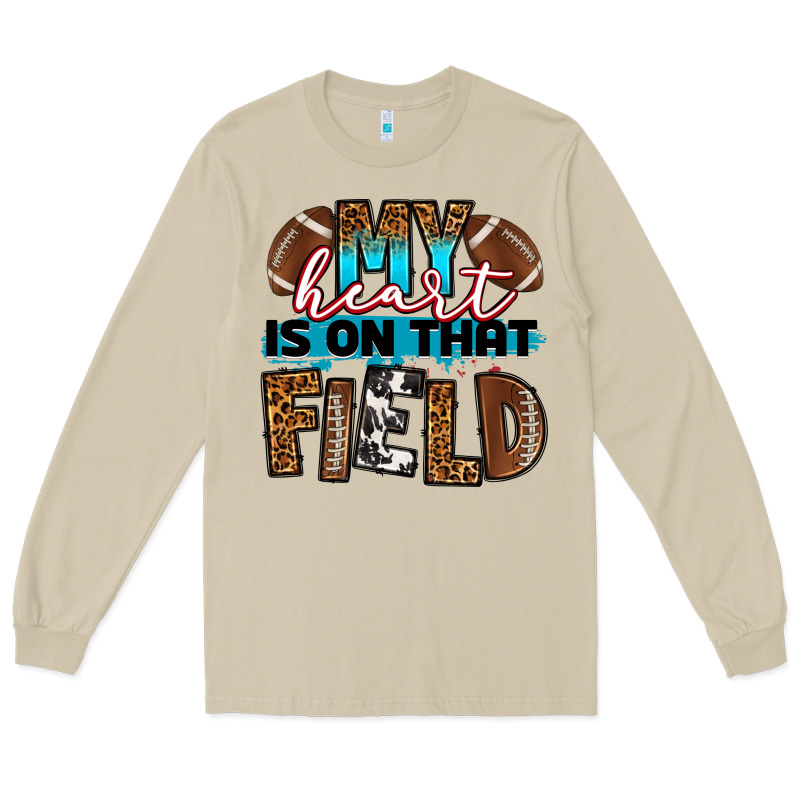 My Heart Is On That Field Football Long Sleeve Tee by RanaPortraitStore | Teevron