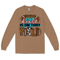 Toasted Coconut my heart is on that field football Long Sleeve Tee - RanaPortraitStore