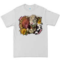 Dove Grey hereford bull western background Premium Tee - LillyAllenDesigns