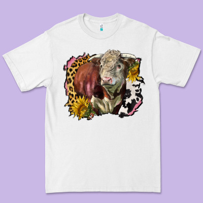 Hereford Bull Western Background Premium Tee Designed By Lillyallendesigns