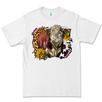 White hereford bull western background Premium Tee - LillyAllenDesigns
