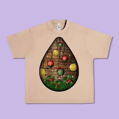 Christmas  Teardrop Urban Heavy Tee Designed By Bundleandbundleshop