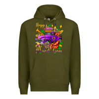 Army Green happy mardi gras truck olivia Premium Hoodie - OliviaCreatesArt