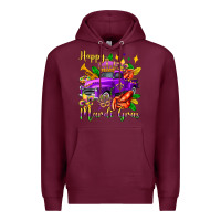 Burgundy happy mardi gras truck olivia Premium Hoodie - OliviaCreatesArt