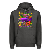 Charcoal Heather happy mardi gras truck olivia Premium Hoodie - OliviaCreatesArt