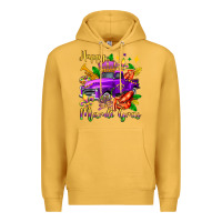 Mustard happy mardi gras truck olivia Premium Hoodie - OliviaCreatesArt