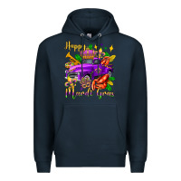 Navy happy mardi gras truck olivia Premium Hoodie - OliviaCreatesArt