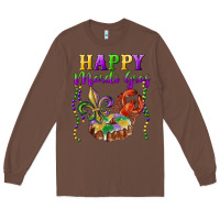 Chestnut happy mardi gras fleur de lis king cake crawfish Long Sleeve Tee - RanaPortraitStore