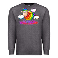 Charcoal Heather rainbow sheep pride Premium Sweatshirt - FaDigitalArtStudio