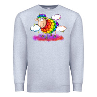 Heather Grey rainbow sheep pride Premium Sweatshirt - FaDigitalArtStudio