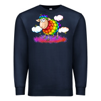 Navy rainbow sheep pride Premium Sweatshirt - FaDigitalArtStudio