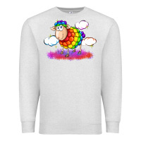 Oatmeal Heather rainbow sheep pride Premium Sweatshirt - FaDigitalArtStudio