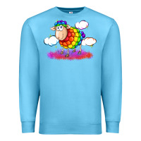 Ocean Blue rainbow sheep pride Premium Sweatshirt - FaDigitalArtStudio