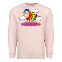 Pale Pink rainbow sheep pride Premium Sweatshirt - FaDigitalArtStudio