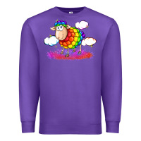 Purple rainbow sheep pride Premium Sweatshirt - FaDigitalArtStudio